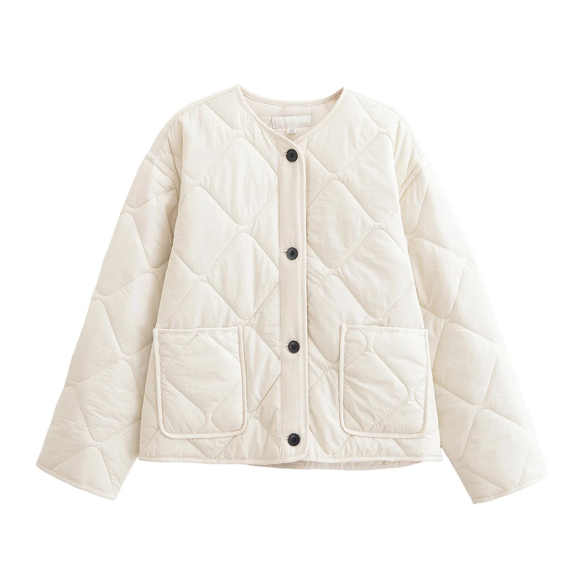 Solid Single-Breasted O-Neck Jacket for Women
