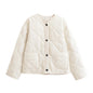 Solid Single-Breasted O-Neck Jacket for Women