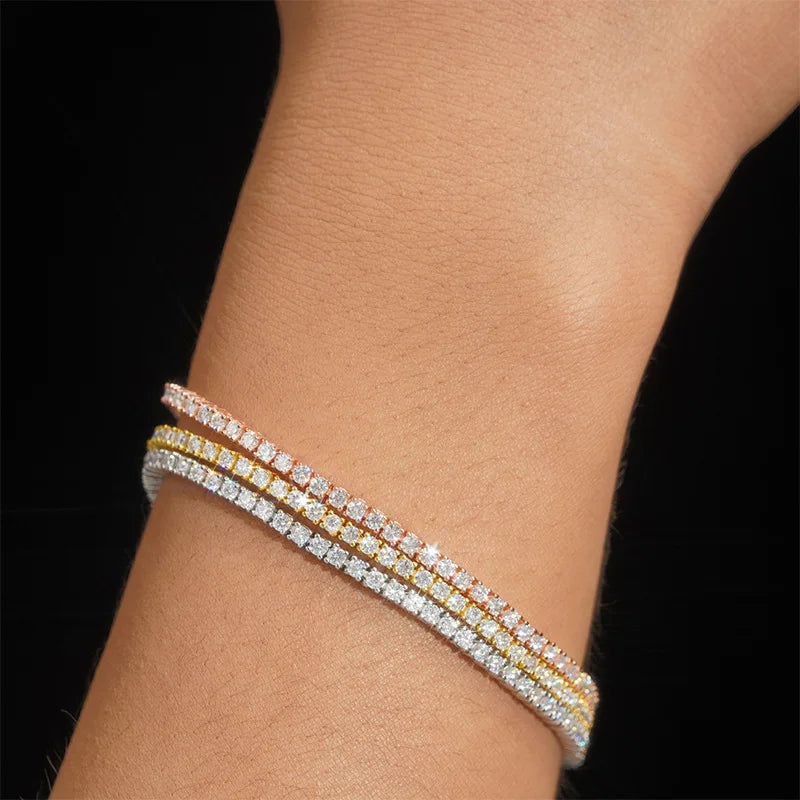 Moissanite Tennis Bracelet 925 Sterling Silver Unisex