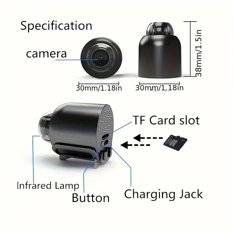 Wireless WiFi 1080P HD Mini Camera with Night Vision