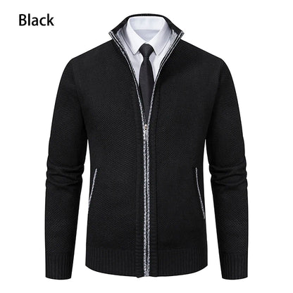 Men's Fleece Zipper Cardigan Casual Sports Coat