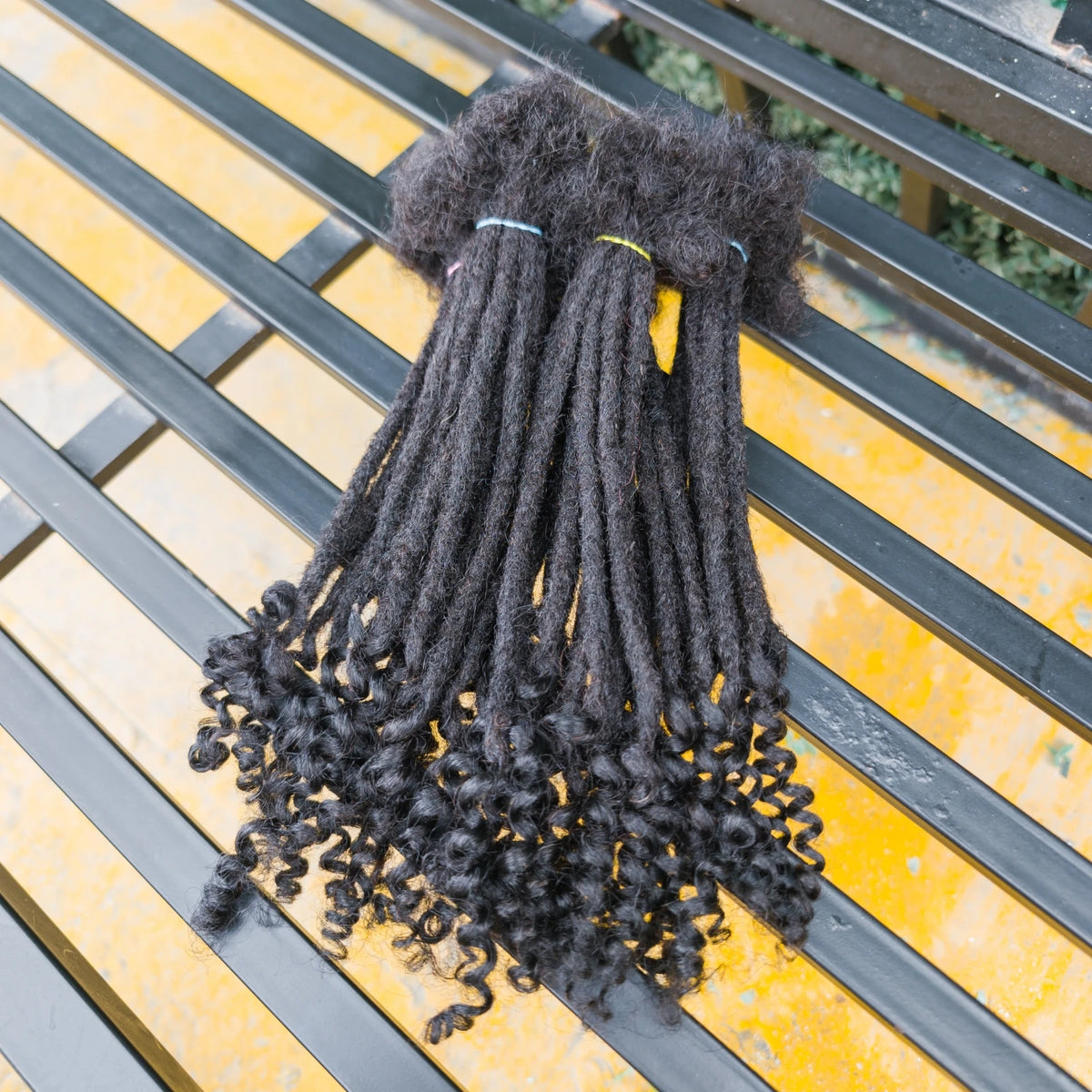 Natural Human Hair Dreadlock Extensions 8-12 Inch Curly Ends