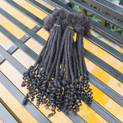 Natural Human Hair Dreadlock Extensions 8-12 Inch Curly Ends