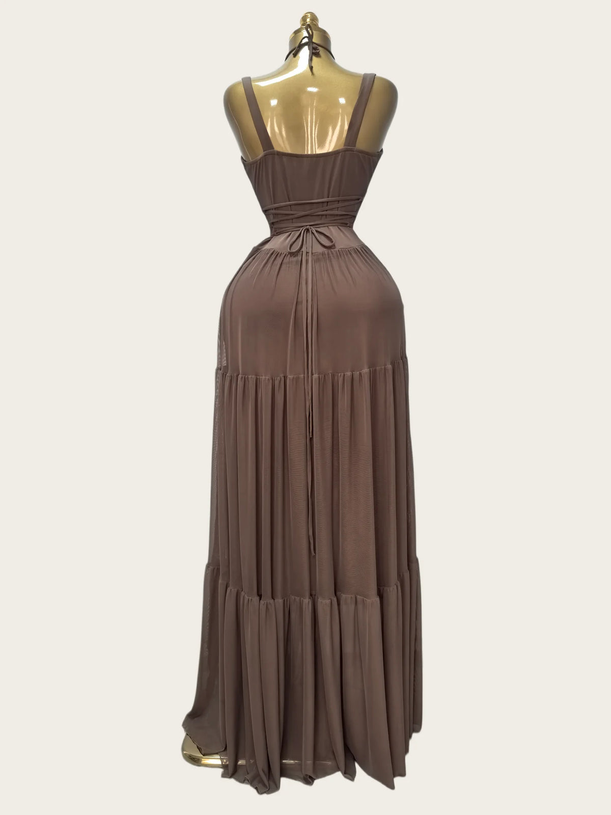 Summer Women Halter Maxi Dress Slim Polyester Beach Party