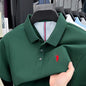 Men's Short Sleeve Cotton Polo Shirt with Embroidery