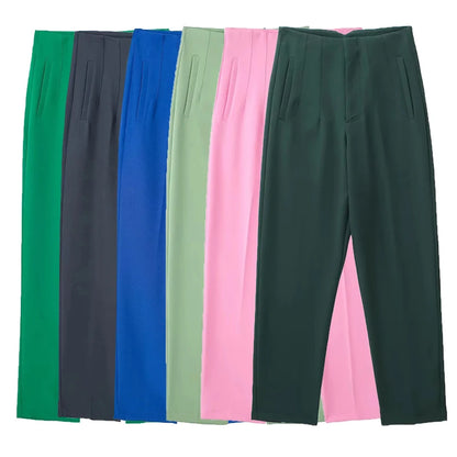 High Waist Pencil Pants for Women in Black and Pink