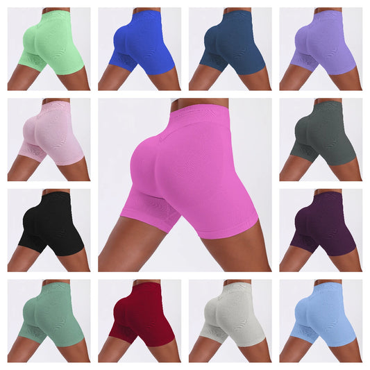 Seamless Women Biker Shorts Tummy Control Solid Color