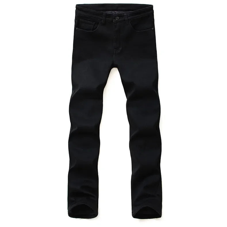 Men's Soft Stretch Black Denim Biker Jeans