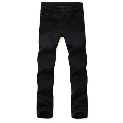 Men's Soft Stretch Black Denim Biker Jeans