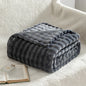 3D Bubble White Plush Fleece Throw Blanket