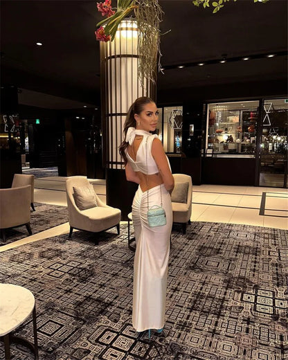 Hollow Out Turtleneck Maxi Dress for Women
