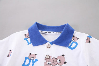 Boys Cartoon Bear T-Shirt and Shorts Set