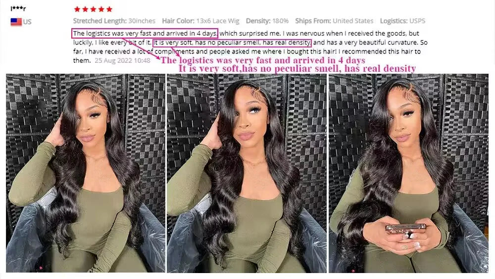 Body Wave Lace Front Wig Human Hair 200 Density