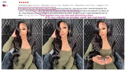 Body Wave Lace Front Wig Human Hair 200 Density