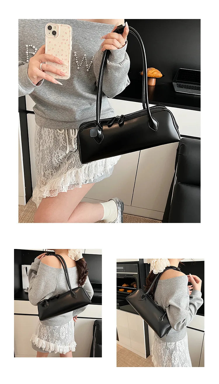 Vintage Cowhide Shoulder Bag for Women