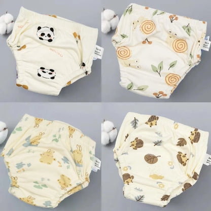 4PCS Reusable Cotton Baby Diapers for Potty Training