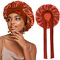 Satin Solid Sleeping Hat with Stretchy Tie Band