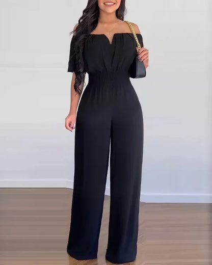 Elegant Off Shoulder Women's Jumpsuit Casual Polyester