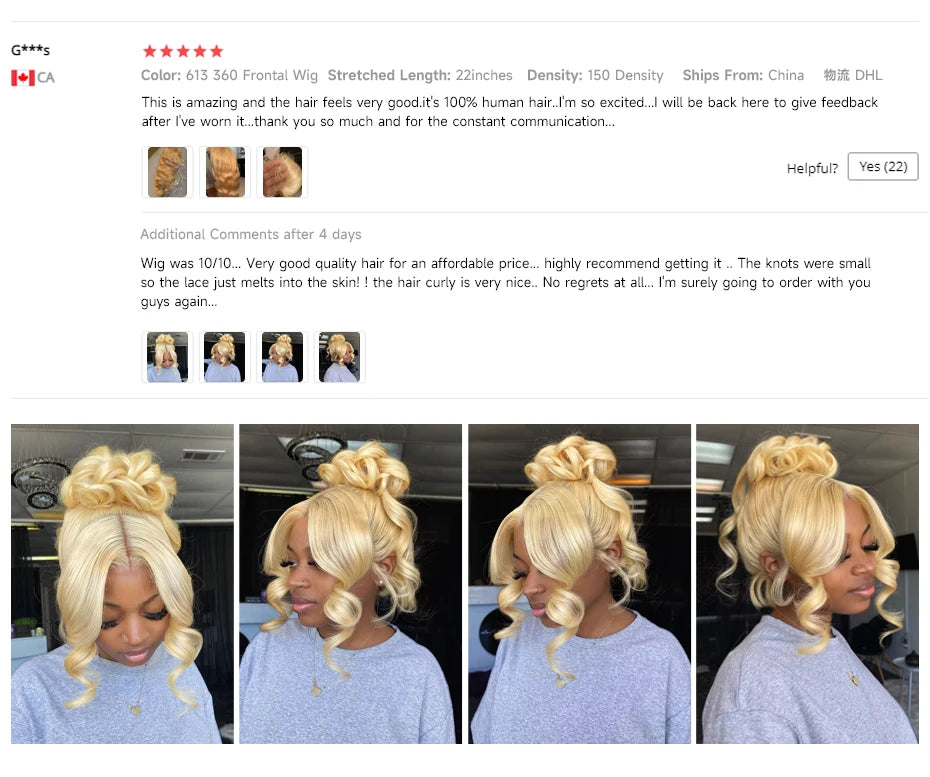 Honey Blonde Body Wave Lace Frontal Wig Brazilian Hair