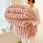 Thickened Striped Flannel Multifunctional Blanket
