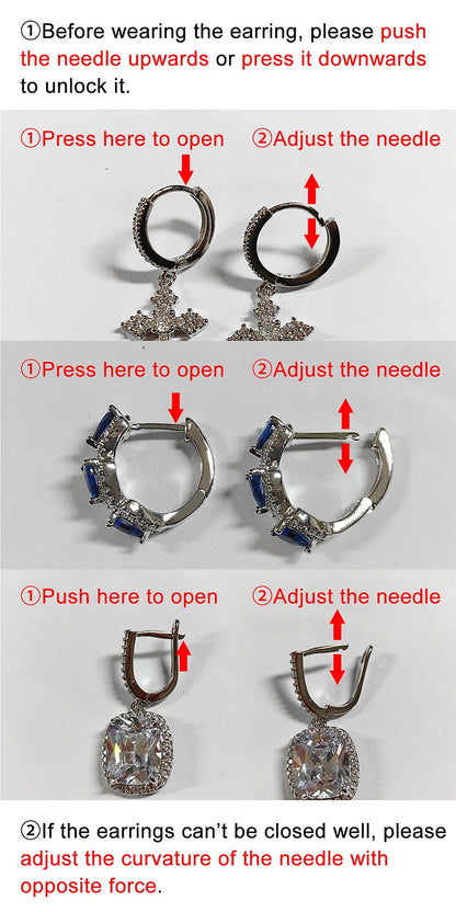 Huitan CZ Hoop Earrings for Women in Silver and Gold