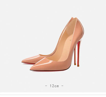 Elegant Black Patent Leather High Heel Pumps for Women