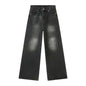 IEFB Vintage Camouflage Men's Loose Denim Jeans Old Blue
