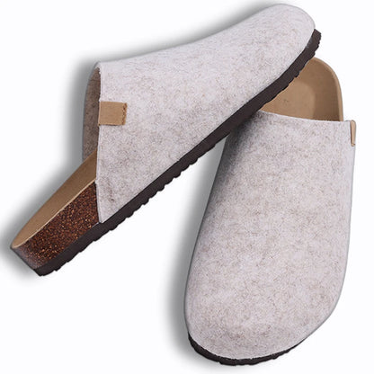 Comwarm Women's Suede Mules Slippers with Cork Insole