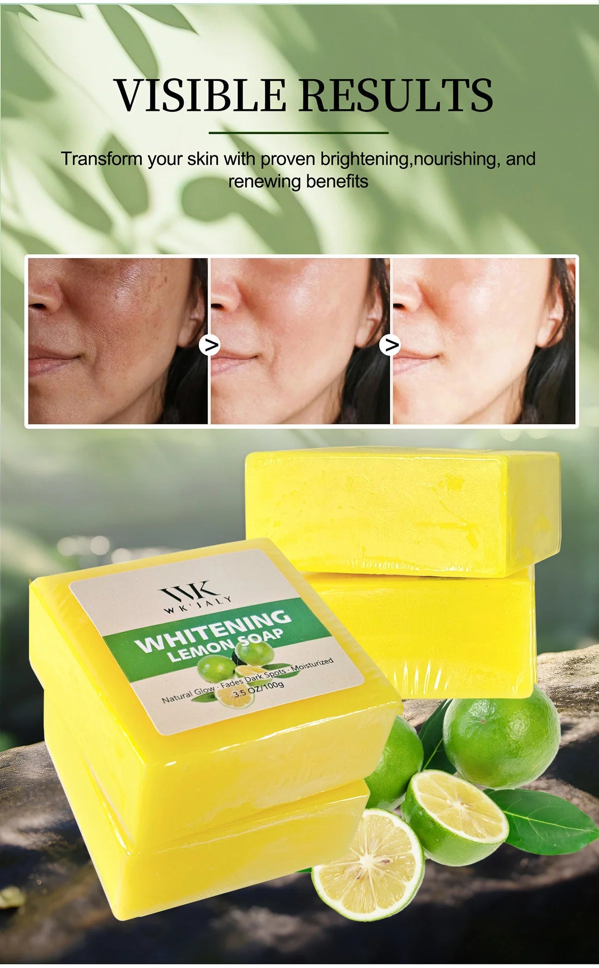 WK JALY Whitening Lemon Soap with Glutathione and Shea Butter