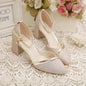 Black High-Heeled Shoes for Women - Silver and Gold