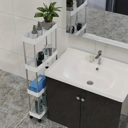 Multi-layer Metal Storage Trolley for Bathroom and Kitchen