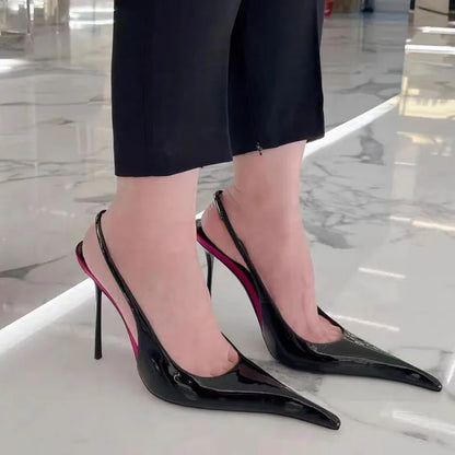 Fashion High Heels Women's Patent Leather Sandals