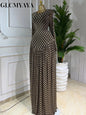 Women Plaid Long Sleeve Maxi Dress Polyester A-Line