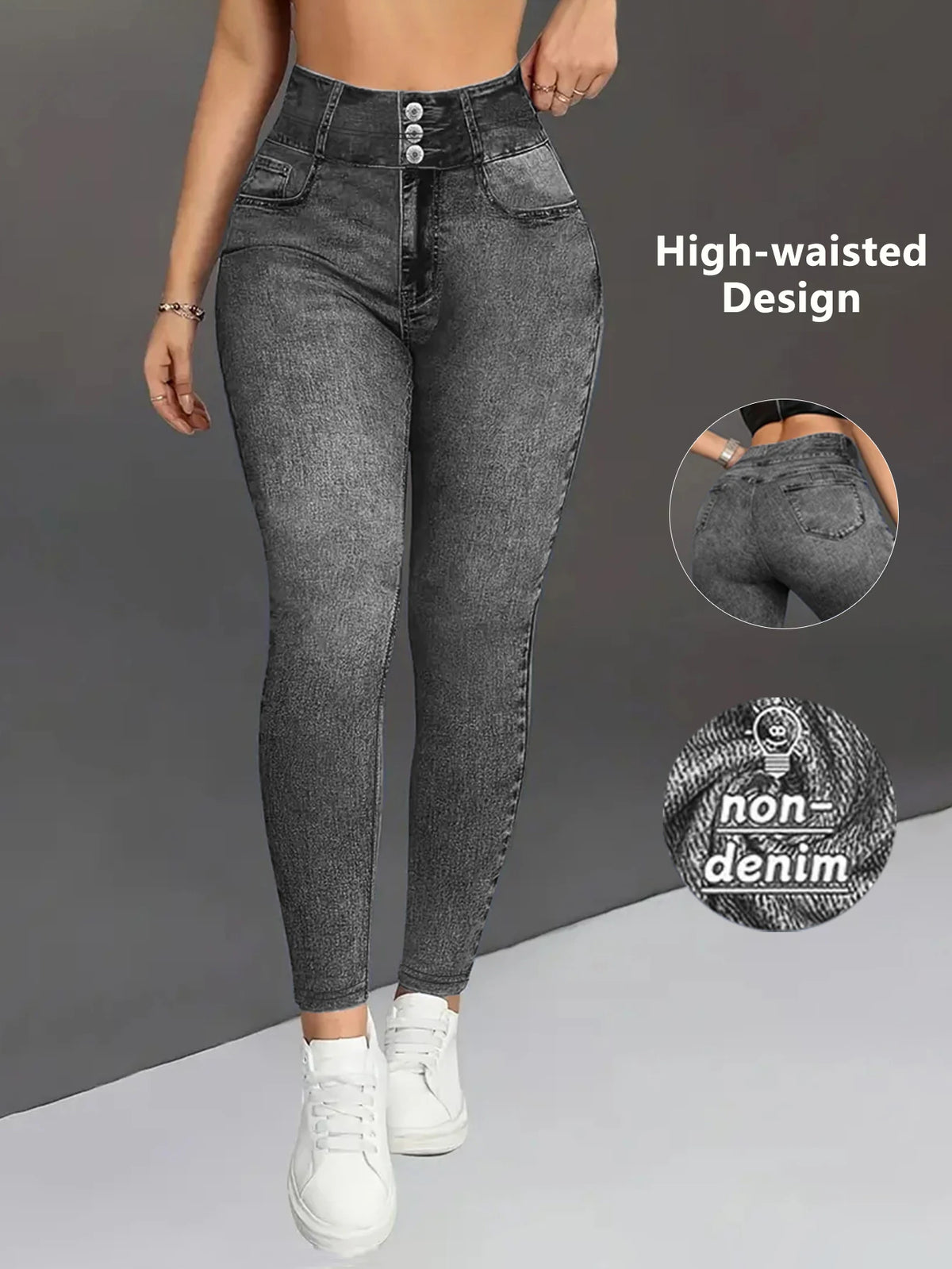 Women's Ankle-Length Elastic Leggings for Casual Wear