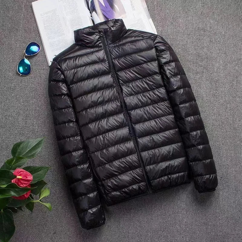 Men's Ultra Light Duck Down Hooded Winter Jacket 5XL