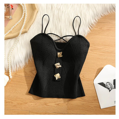 Knitted Camisole Tank Top for Women Summer Outerwear