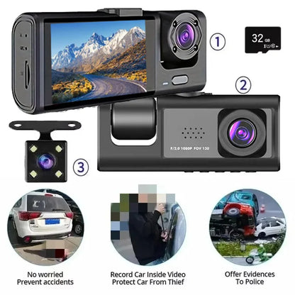1080P Dash Cam with IR Night Vision and Loop Recording