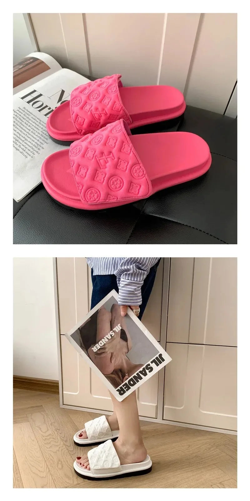 Ladies Canvas Flat Slippers Summer Sandals for Women