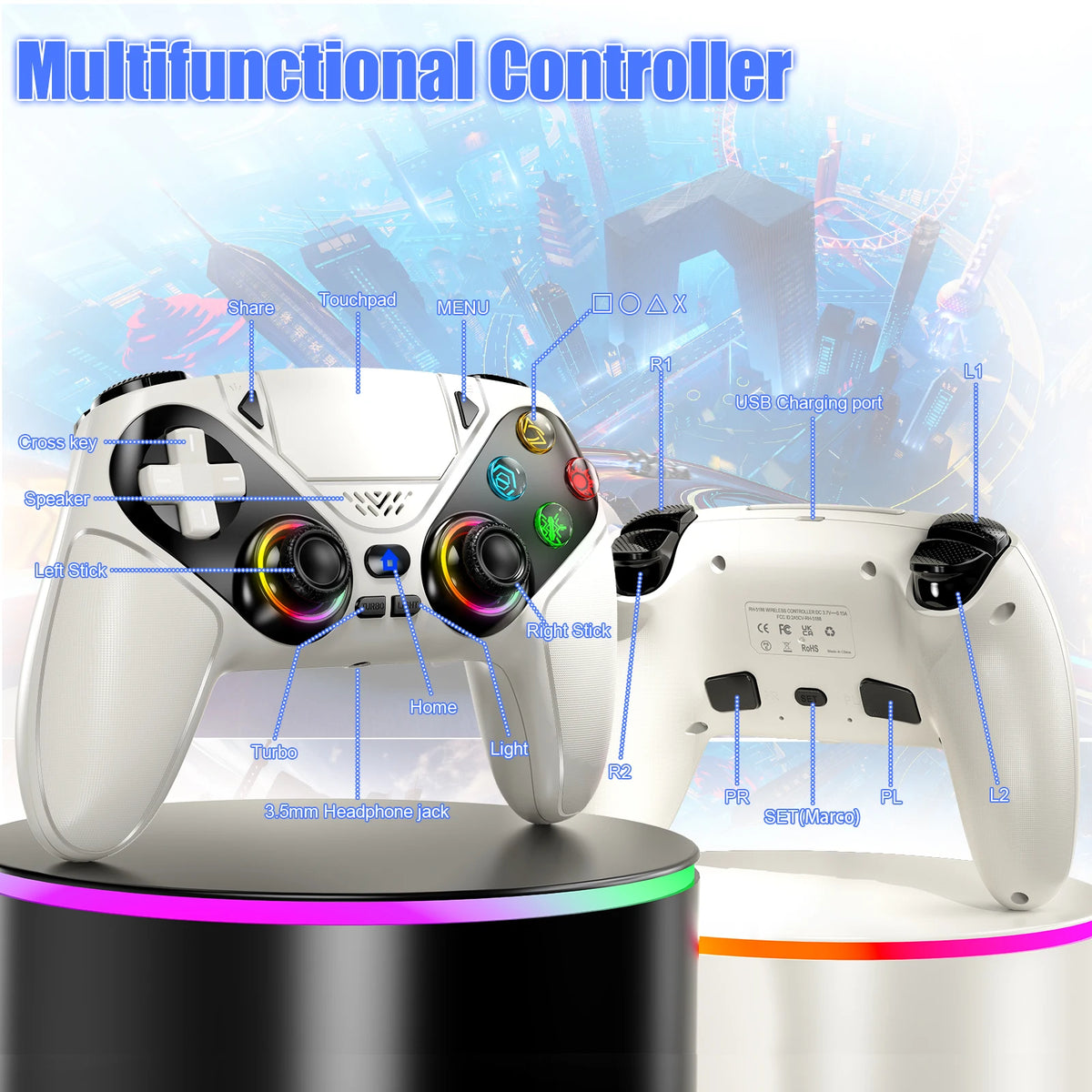 Wireless Gamepad for Playstation 5 with Turbo Function