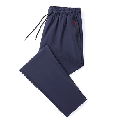 Men's Casual Straight Slim Fit Jogger Pants Polyester Blue Gray