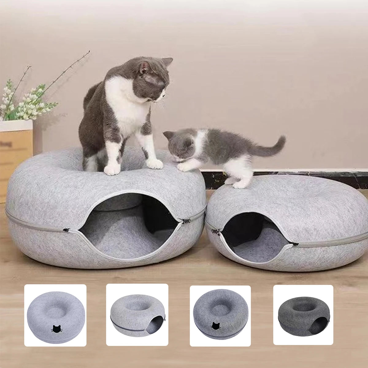 B-Tunnel Cat Bed Interactive Tunnel Felt Indoor Toy