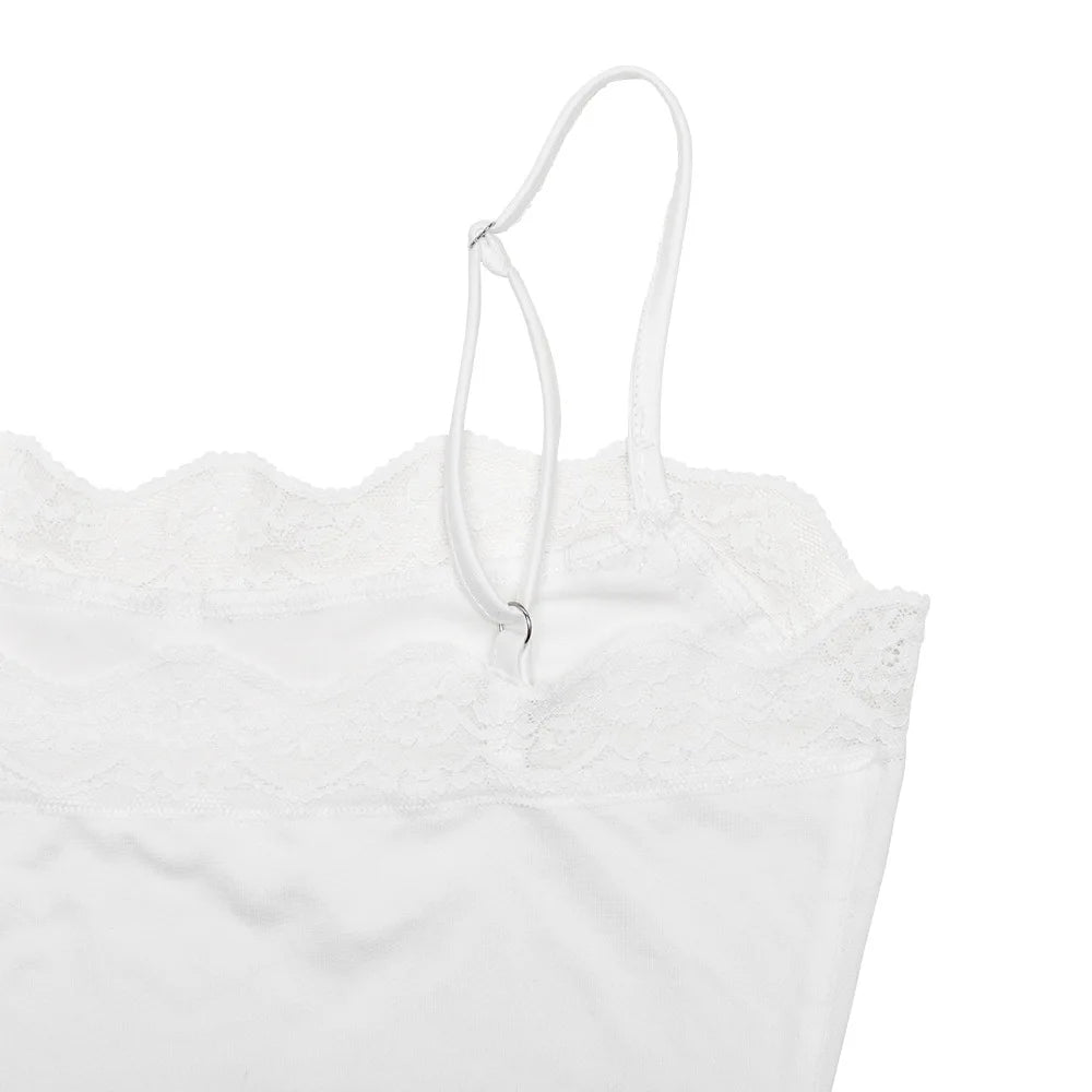 Lace Patchwork Cami Romper Women Backless Polyester