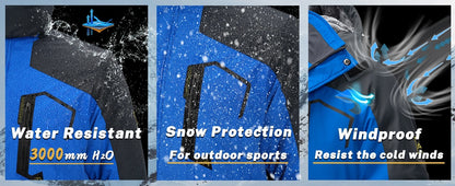 Men's Waterproof Fleece Ski Jacket Parka