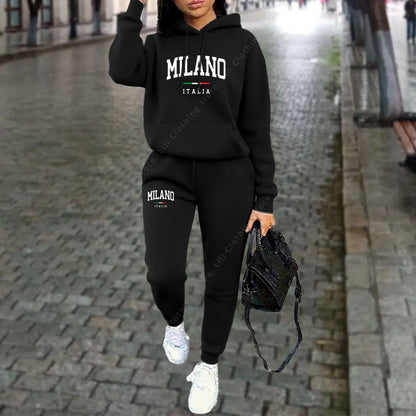 Women's 2pcs Hoodies and Pants Sports Suit