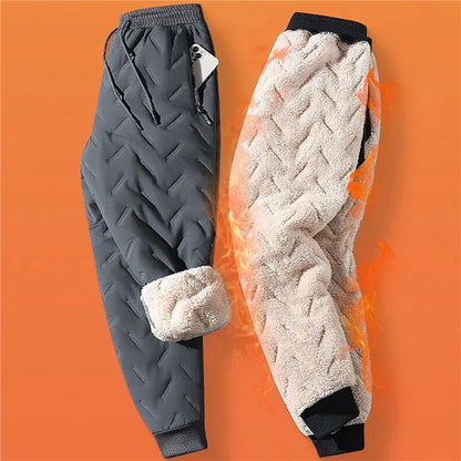 Warm Plush Sports Pants for Women with Drawstring