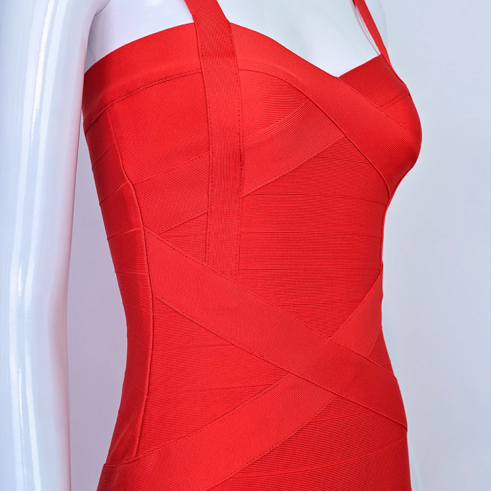 BEAUKEY Blue Mini Bandage Dress for Women XL