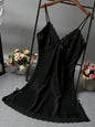 Women Lace Trim V Neck Camisole Nightgown