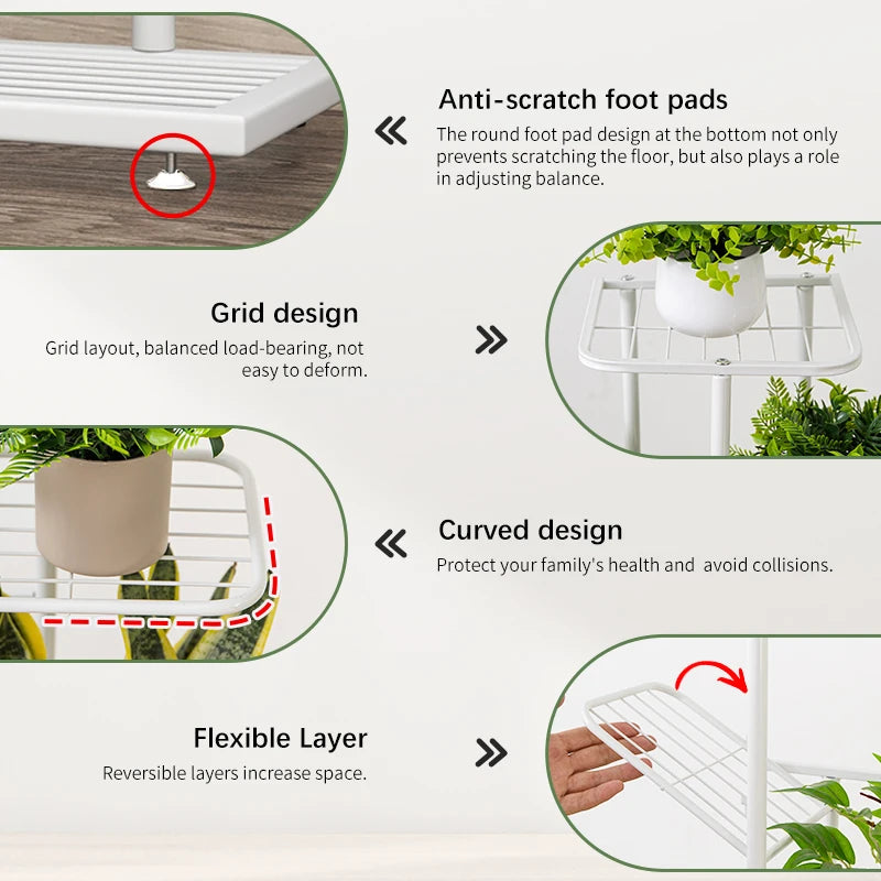 Iron Plant Stand Organizer with 6 Layers for Flowers