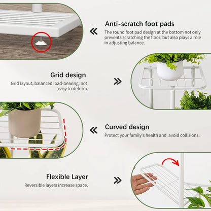 Iron Plant Stand Organizer with 6 Layers for Flowers