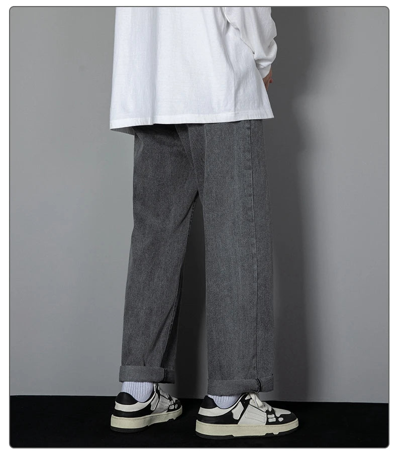 Men's Casual Straight Denim Jeans in Light Blue